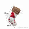 Новогоднее украшение вязание безликий мешок рождественские носки носки конфеты подарок носки рождественской елки Подвеска 3style T500250