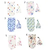 Nyfödda filtar spädbarn baby pojkar flickor sovsäck swaddle muslin wrap+hatt set b2qd