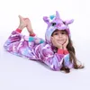 Kigurumi Stitch Kids Pajamas Unicorn Pajamas를위한 동물 만화 담요 아기 의상 겨울 소년 소녀 licorne onesie318h5104095