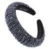 Lyxfull Fullständig Färgglada Faux Crystal Beaded Hair Hoop Bröllop Bröllop Smycken Kronan Headband Kvinnor Svampad Bandana