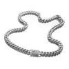 6-18mm wide Stainless Steel Cuban Miami Chains Necklaces CZ Zircon Box Lock Big Heavy Chain for Men Hip Hop Rock jewelry