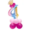 13 pièces ballons numériques anniversaire 1 2 3 4 5 6 7 8 9 ans 1er 2e 3e 4e 5e 6e 7e bébé fille princesse enfants décorations de fête 2643