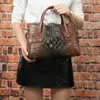 Women's Bag 2020 Retro New Top Layer Cowhide Handbag Crocodile pattern Genuine Leather Shoulder Bags