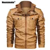 Men039S Fur Faux Leather Jackets Winter Fleece Dikke Mens Hooded Motorcycle PU Coats Mannelijke Fashion Outwear Brand Kleding SA79832013333