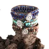 Moda Boho borda il braccialetto gioielli colorato pietra naturale amicizia in rilievo avvolgere i braccialetti DropShip