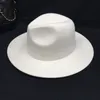 Wollfilz-Damenhüte, weiß, breite Krempe, Fedoras für Hochzeit, Party, Fedora-Mützen