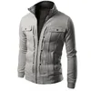 Pure Color Mens Jacket Slim Fit ontworpen revers Cardigan Fashion Casual Comfortble Zipper Warm Jacket Coat