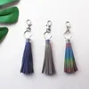 Keychains Reflective Fringe PU Leather Tassel Key Holder Metal Chain Keyring Charm Bag Auto Car Ring Environmentally-Friendly1