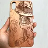 Coque en bois de cerisier pour Iphone, compatible modèles 11, 12 pro max, 8 PLUS, téléphone portable, Design fait à la main, coque arrière de luxe en bois