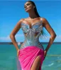 Vestido de noche Yousef aljasmi Kendal Jenner Vestido de mujer Kim kardashian Mermaid Pink Sweetheart Gold Feather Appliques