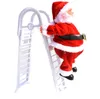 Julklapp Dolls Santa Claus Electric Climb Ladder Julgran Ornaments Xmas Leksaker Kids Presenter Hängande Doll Decoration LSK1163