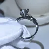 2CT Solid Sterling Silver Wedding Anniversary SONA Diamond Moissanite Ring Engagement Party BAND Fine Jewelry Open Ring Women Fan Gift