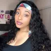 ishow 30 human hair wigs with headband body straight water headband wigs loose deep afro kinky curly machine made non lace wigs bands