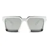 2021 Модельер негабаритные квадратные солнцезащитные очки мужчины женщины винтажный щит металлические солнцезащитные очки для мужчин UV400 201r