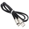 Cabos de telefone de liga de zinco Nylon trançado 1 m de carregamento rápido Micro USB tipo C Cabos de carregador para LG HTC Samsung Huawei