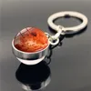Solar system star key ring pendant Galaxy Glass Cabochon time gem keychain holders bag hangs fashion jewelry