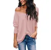 Suéteres de mujer, jersey con cuello en V a la moda, prendas de vestir de primavera de manga larga, blusas para mujer, sudadera holgada, camiseta interior para niña, ropa superior LSK1216