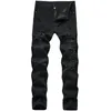 Men high street ripped jeans black trendy men pants