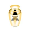70x45mm Angel Wings Mini Urn Kremasyon Kavanozu Hatıra Alüminyum Alaşım Anıtı Baba için Güzel Paket Çantalı
