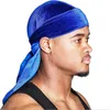 패션 여성의 벨벳 Durag 두건 터번 가발 남성의 명주 해적 모자 단색 모자 머리띠 피그 테일 힙합 모자 비니