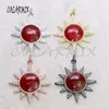 Chaînes 5 Pièces Soleil Forme Pendentifs Collier Solaire Perles Rouges Charme Bijoux Accessoires Pour Femmes 55401