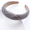 Temperament Padded Cotton Striped Headband 2020 New Winter Plaid Thick Headbands Sponge Headband Wedding Hair Accessories Turban