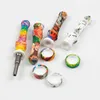 2020 Kit da collezione nettaro in silicone colorato mini tubo di fumo di concentrato da 14 mm con punta di olio di olio di titanio.