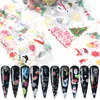 1 Set Christmas Stickers Foils On Nails With Transfer Adhesive Glue Snowflakes Elk New Year Nail Designs Sliders SA1534-14653010