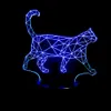 Kreative 3D-LED-Leuchten Acryl Visuelle Stereo Tischlampe Geht Katze 3D LED bunte Atmosphäre kleines Nachtlicht-Neuheit-Geburtstags-Geschenk