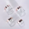 New Clear Glass Jar Cream Bottles Round Cosmetic Jars Hand Face Cream Bottle with ROSE GOLD CAP 5g 100g HHC20469853872