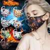 Halloween Jul 3D-tryck Fashion Face Mask Mouth Cover PM2.5 Respirator Anti-Bacterial tvättbara återanvändbara is silke bomullsmaskor