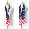 Vintage USA American Flag Scarf 150*70cm Patriotic Stars and Stripes US flag Scarves Men Women Pentagram Chiffon Scarf Wraps GGA3719-3