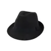 Unisex Wol Vilt Roll Up Korte Bravel Jazz Fedora Hoeden Met Zwart Lint Dames Mannen Formele Partij Trilby Floppy Hat