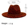 BUTTERMERE Leopard Wool Jazz Fedora Hats Casual Women Leather Belt Felt Hat Ladies Panama Trilby Female Party Cap Sombrero1594503