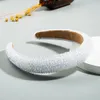 Women Stylish Shiny Full Faux Crystals Sponge Hair Hoop Wide Headband Headwear hair padded headband for women pearl hair band