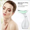 3 färger LED Photon Therapy nacke och ansiktslyftning Massager Vibration Hud Dra åt Minska Double Chin Anti-Wrinkle Remover Device