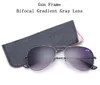 Lunettes de soleil Pilote Unisexe Pilote Bifocal Lunettes de lecture Magrands Femmes Hommes Regardez à proximité de Gradient Gradient Goggle Presbyt Send Case L314201534