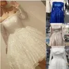 2021 Real Pics Short Homecoming Suknie Cekiny Off The Ramię Długi Rękaw Party Dress A-Line Cocktail Prom Dress