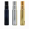 10 ml tragbare Gold-Silber-Schwarz-Glas-Parfümflaschen mit Zerstäuber, leere Kosmetikbehälter für die Reise, Sprühflasche, 1000 Stück