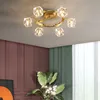 구리 포스트 모던 거실 램프 북유럽 창조적 인 성격 식당 램프 마스터 침실 천장 램프 LED 홈 조명