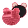 Smink rengöring pensel silikon björn form svampväskor kosmetiska färgglada matta lådor dam mini bärbar 4 3le g2