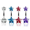 1 / 2piece Crystal Belly Button Piercing 14g Zircon Heart Belly Bar Söt navel piercing smycken glänsande navel bar brosk örhänge