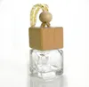 Garrafa Vazia 8ml Car Perfume Bottles Wood Screw Cap vidro com Pendure Corda para carro Detalhes no ar ambientador SN3326