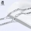 Chains ORSA JEWELS Trendy Man Woman Figaro Chain Necklace 5mm DiamondCut 925 Silver Jewelry Party Gift Whole OSC3414234912