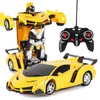 Elektrik/RC Araba Hasar Geri Ödeme 2in1 RC Araba Spor Araba Dönüşümü Robotlar Modeller Uzaktan Kumanda Deformasyonu RC Dövüş Oyuncak Çocuk Hediyesi 240314