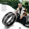 Wedding Rings BONISKISS 8 MM Men's Titanium Band Ring Black Classic CZ Stone Anniversary Promise Lovers Gift Sizes 7 To 151