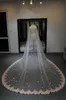 2021 Один слой Фата кружева края 3D аппликация Длинные свадебные Veil сшитое Свадебные аксессуары