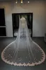 2021 One Layer Bridal Veils Lace Edge 3D Appliqued Long Wedding Veil Custom Made Wedding Accessories