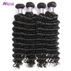 Allove Hair Deep Wave 4pcs Hair Bundles With 13x25 Ear to Ear Lace Frontal Closure Deep Curly Human Hair Bundles With Closure2315068