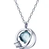 Подвесные ожерелья S925 Серебряное ожерелье Aurora Girl Японское стиль бриллиантовое тенденция сладкая круга планета короткая цепь клавиля D4396